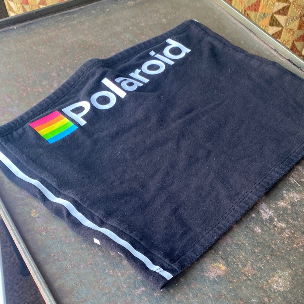 Polaroid Rainbow Ladies Black Tube Top. Size Large